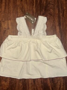 Matilda Jane Cream Lace-Trim Tiered Top